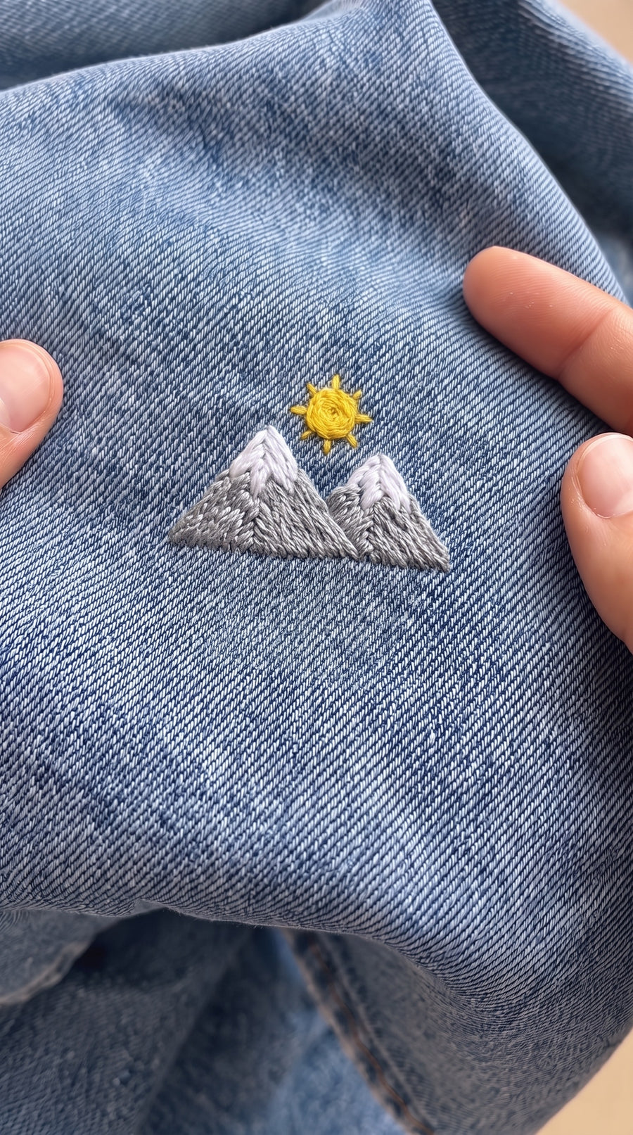 Motif tissé sur un jean