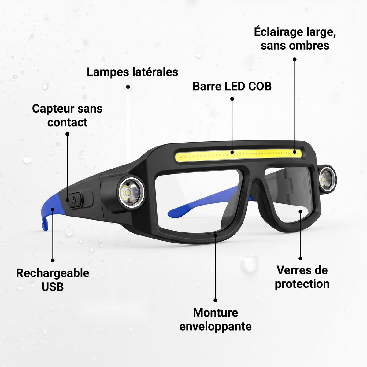 Corzen Lux : barre LED COB, lampes latérales, capteur sans contact