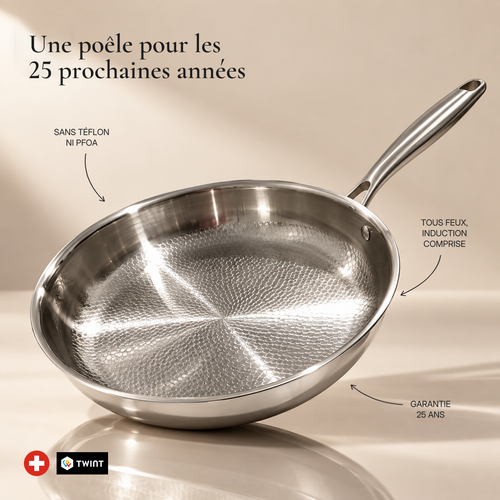Poêle antiadhésive en titane