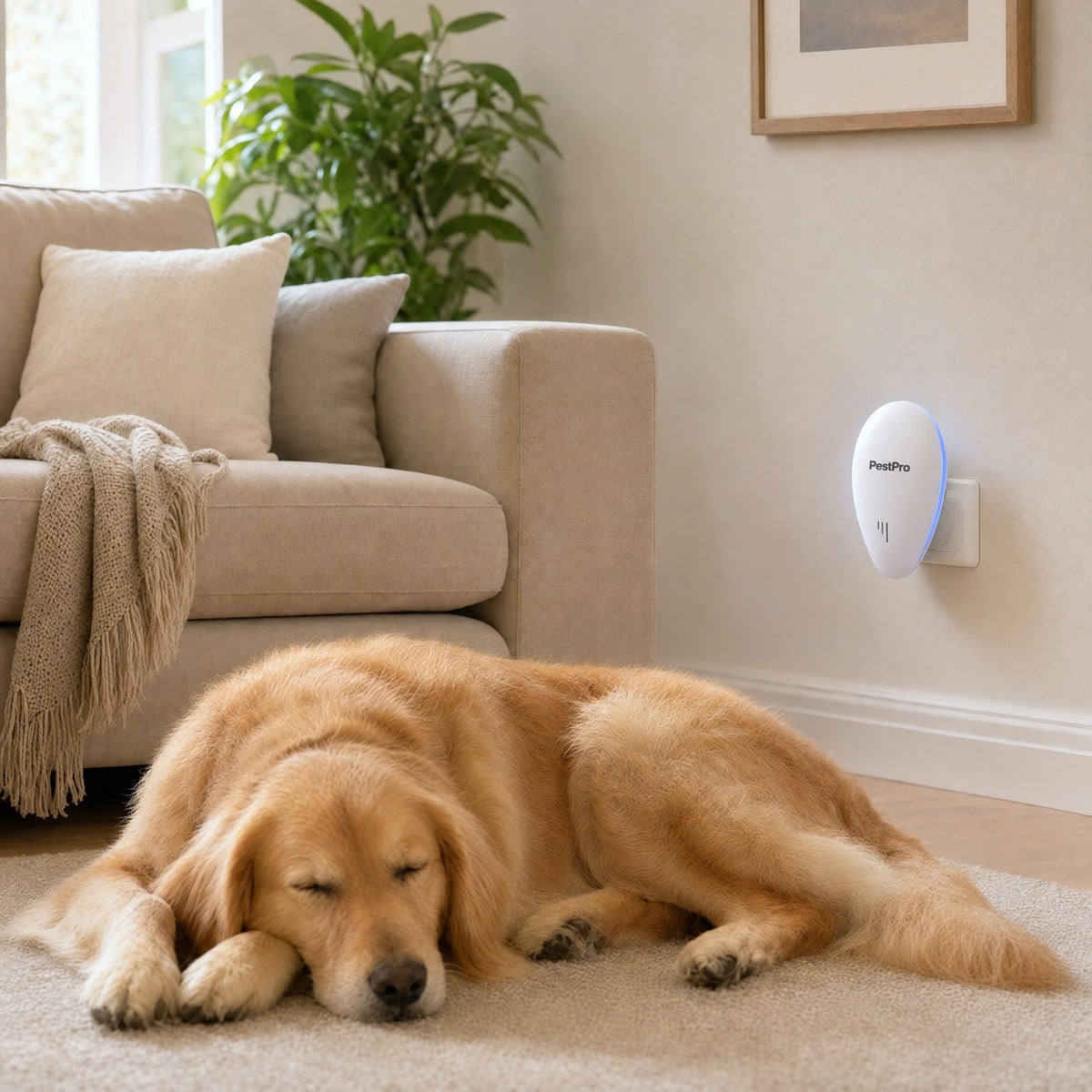 PestPro dans un salon avec un chien