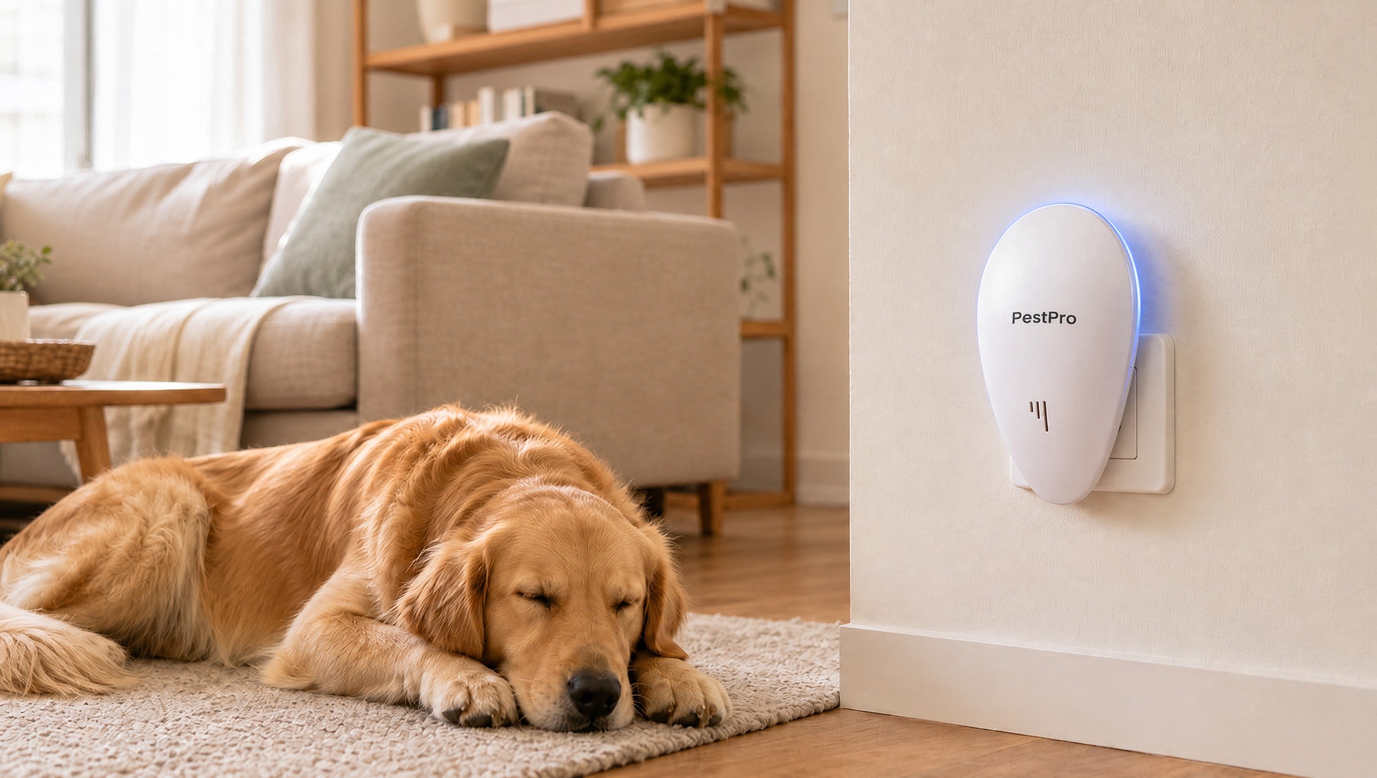 PestPro dans un salon avec un chien